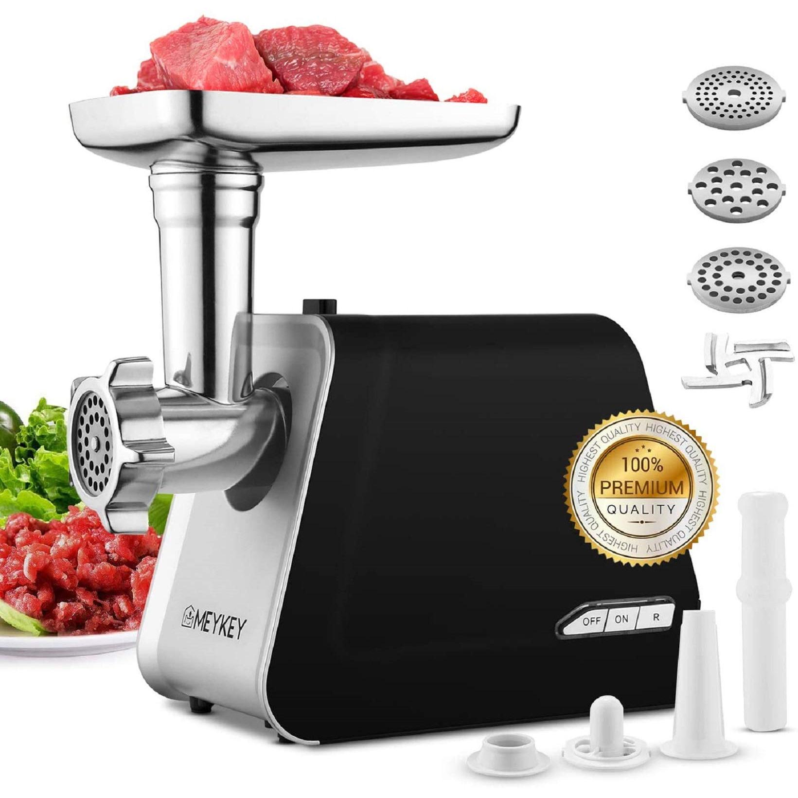 Meykey Tritacarne elettrico, Tritacarne, Nero, Argento