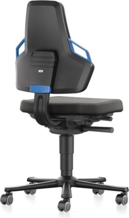 Produktbild Bimos Arbeitsdrehstuhl Nexxit Rollen Supertec-Gewebe schwarz Grifffarbe blau 450-600 mm