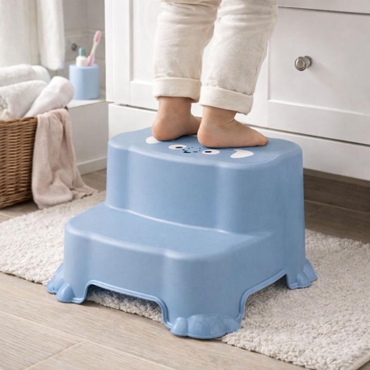 Produktbild Mojawo Kinder Tritthocker Trittstufe Hocker Kunststoff Blau rutschfest