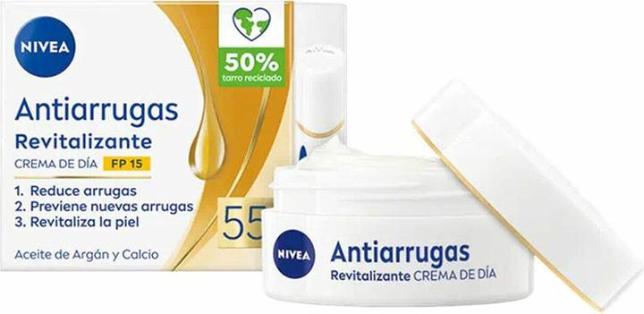 Actual product image NIVEA Revitalizing Anti-Wrinkle Day Cream 55+ SPF 15 50ml (50 ml, Day cream, SPF 15)