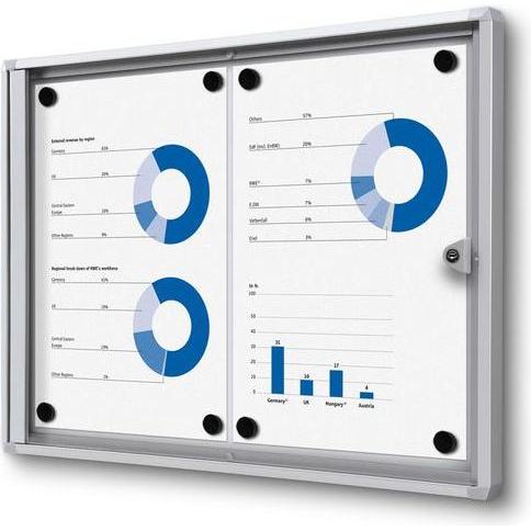 Showdown, Informationsschild, Abschliessbarer Schaukasten SCXS2xA4 Silber Aluminium