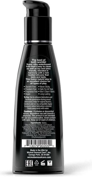 Produktbild Wicked Sensual Care Hybrid Fragrance Free Lubricant 4oz (120 ml)