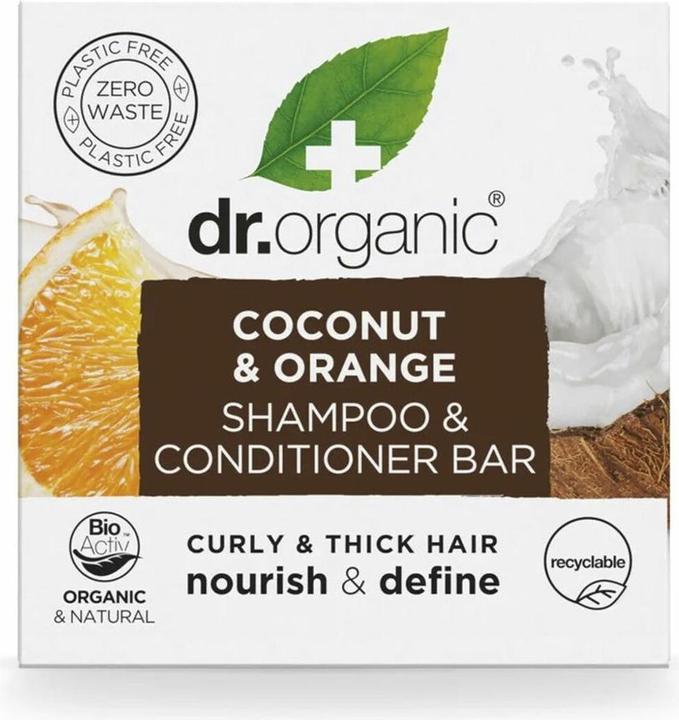 Produktbild Dr. Organic Dr Organic Coconut & Orange Shampoo & Conditioner Bar for Nourishing Curly & Thick Hair 75g (Festes Shampoo)