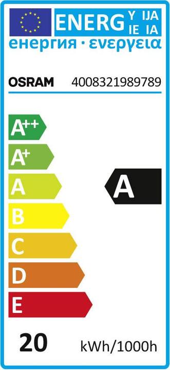 Energie-Label Osram Energiesparlampe 154 mm 230 V (E27, 1160 lm, 1 x)