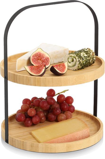 Image du produit Zeller Present Étagère Bambou Métal ø 25x33 cm