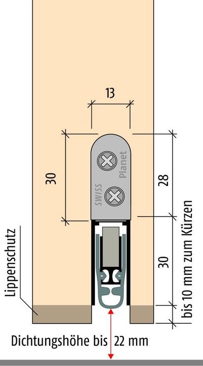 Actual product image Planet Door drop-down seals HS-plus