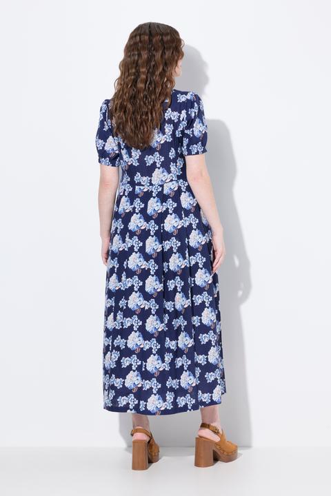 Produktbild Ulla Popken Leinenmix-Maxikleid, Rundhals, Halbarm, Taschen (42, 44)