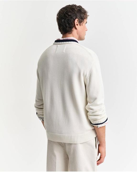 Produktbild GANT Vlag INTARSIA COTTON C-hals, Eggshell., XXL (XXL)
