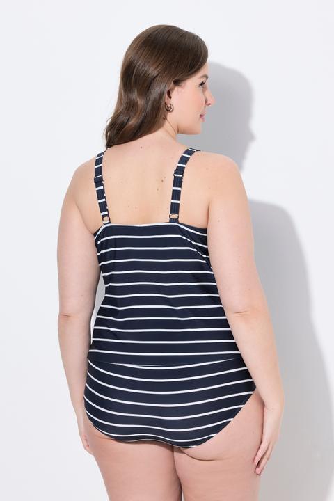 Actual product image Ulla Popken Bellieva Tankini-Oberteil ohne Softschalen, Ringel (50, 52)