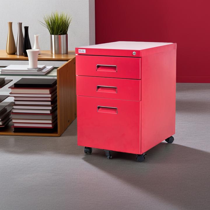 Produktbild Jet-Line Rollcontainer PAUL rot Rollschrank Bürocontainer knock-down