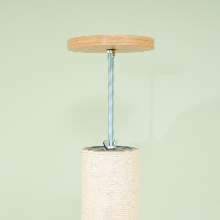 Produktbild PawHut Kratzbaum Spanplatte (250 cm, Eiche+Cremeweiss)