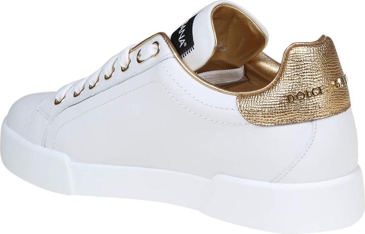 Produktbild Dolce & Gabbana portofino sneakers white and gold with dg logo (42)