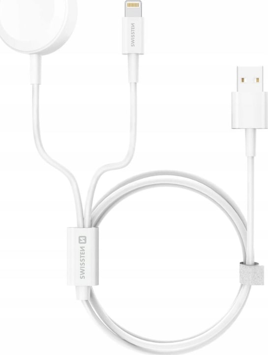 Actual product image Swissten Wireless CHARGER 2in1 Apple Watch AND Lightning, USB-C 1.2 M