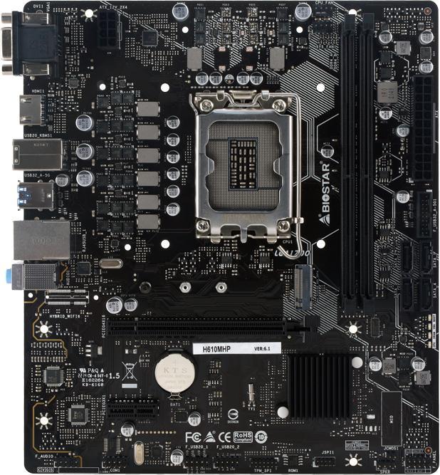 Produktbild Biostar MB H610,S1700,mATX,Intel (LGA 1700, Intel H610, mATX)