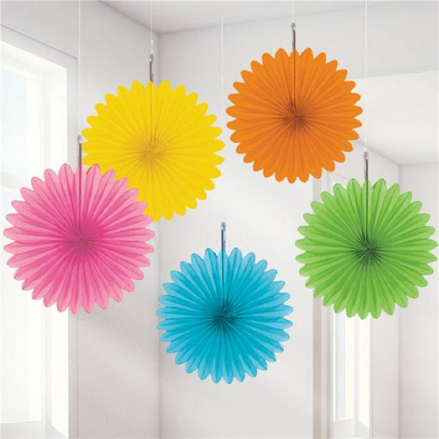 Actual product image Amscan 5 Paper Deco Fan Multi (5 pcs.)