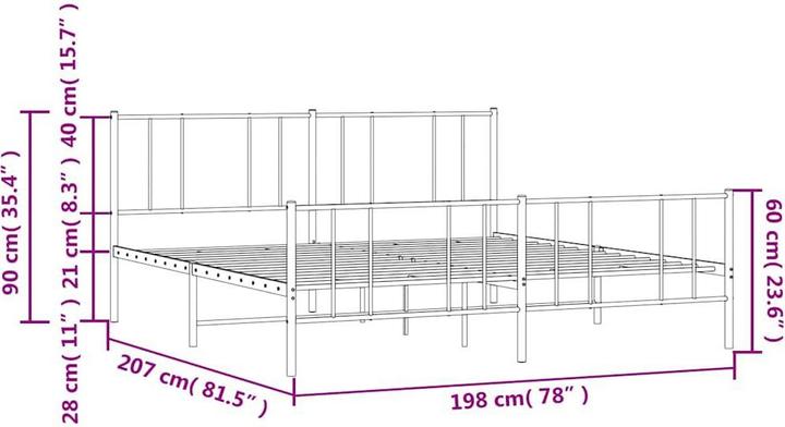 Image du produit vidaXL Bettgestell (193 x 203 cm)