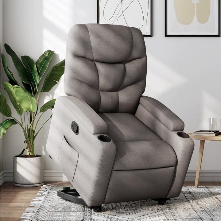Actual product image vidaXL Recliner with stand-up aid fabric