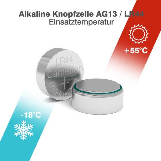 Immagine prodotto Camelion LR1154 Alcalino - 10 pile a bottone (10 pz., LR44, 158 mAh)