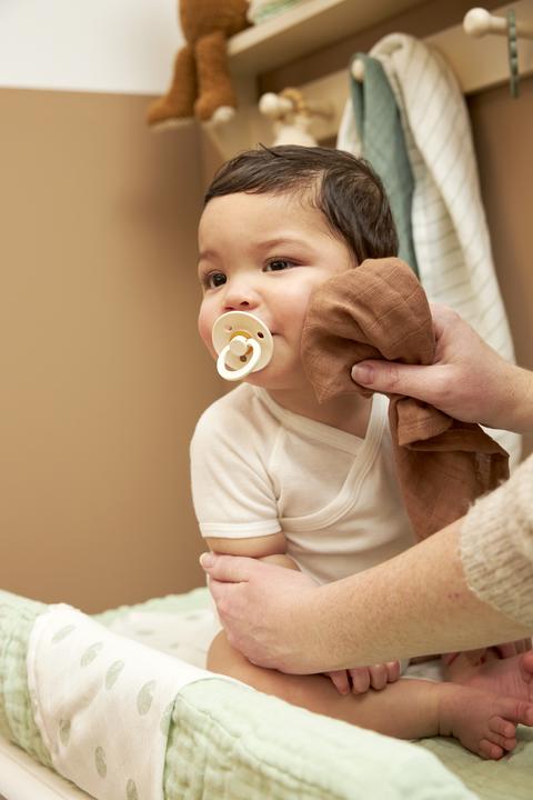 Immagine prodotto Meyco Panni Per Il Ruttino In Mussola Prelavata Confezione Da 3 Pezzi Uni - Bianco Sporco/Sabbia/Caffè - (30 cm, 30 cm)