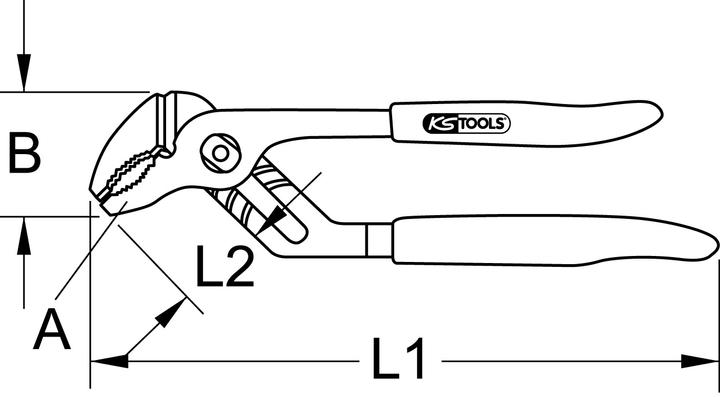 Produktbild KS Tools TITANplus Wasserpumpenzange, Länge 250 mm, tauchisolierter Griff (250 mm)