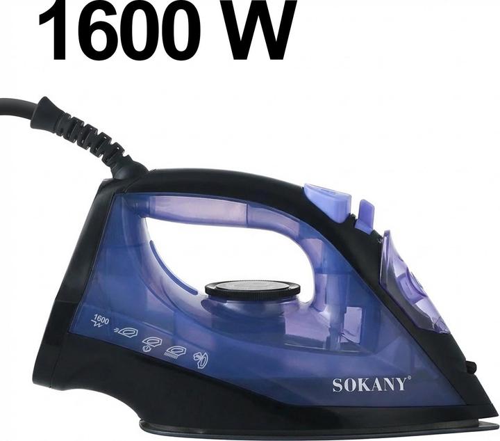 Produktbild Sokany Dampfbügeleisen 1600W Keramiksohle (1600 W)