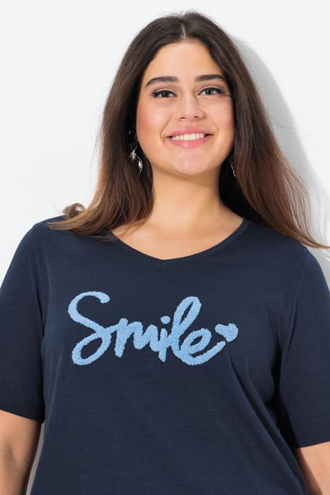 Produktbild Ulla Popken T-Shirt, Smile, Classic, V-Ausschnitt, Halbarm (58)