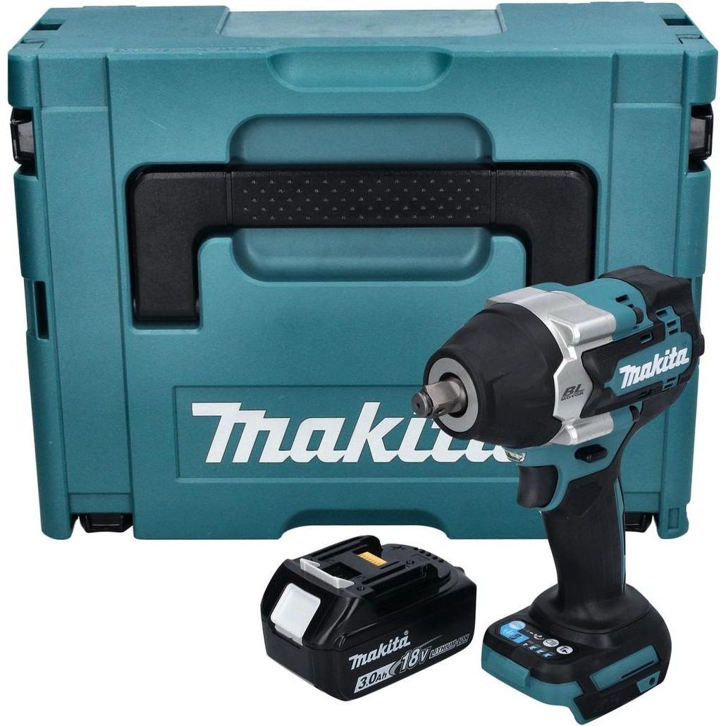 Thumbnail - Makita, Bohrmaschine + Akkuschrauber, DTW 700 F1J Akku Schlagschrauber 18 V 700 Nm 1/2" XPT Brushless + 1x Akku 3,0 Ah +...