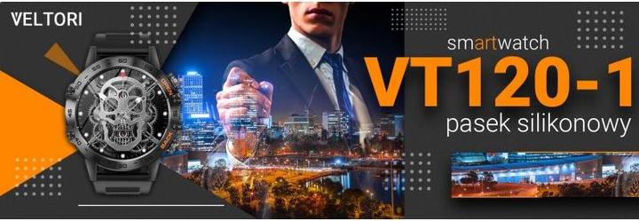 Produktbild Giewont Veltori VT120-1 Smartwatch, schwarzes Silikonarmband