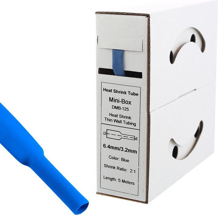 Actual product image Offgridtec 5m heat shrink tubing 6,4mm>3,2mm blue (1 x)