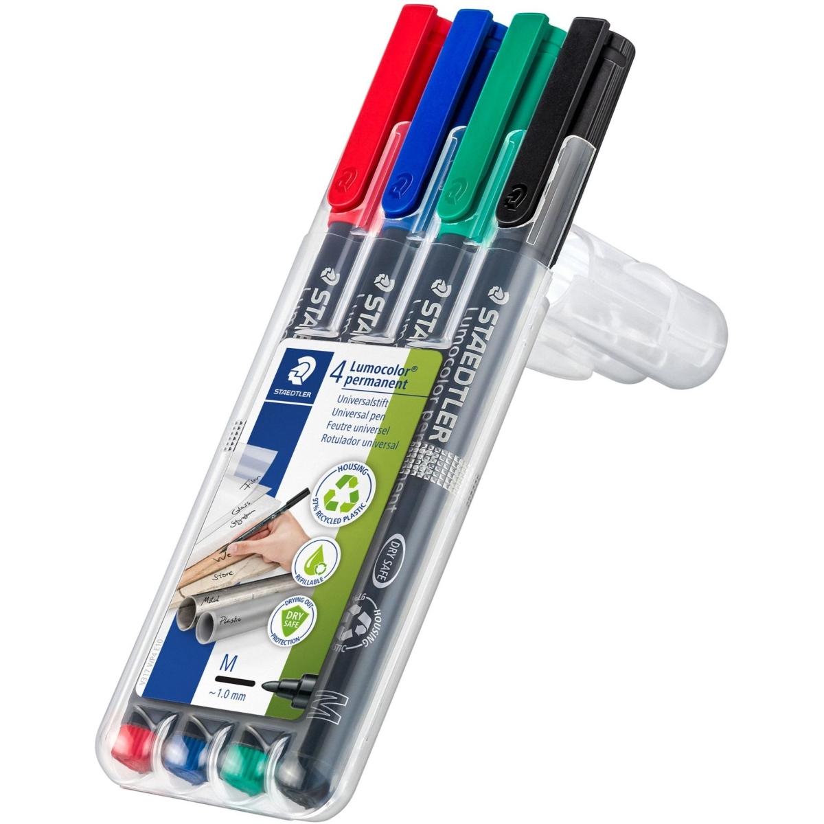 Staedtler, Marker, Lumocolor permanent (Mehrfarbig, 1 mm, 4 x)