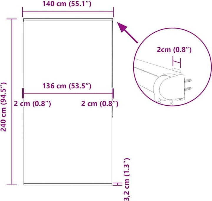 Produktbild vidaXL Duschrollo (140 x 240 cm)