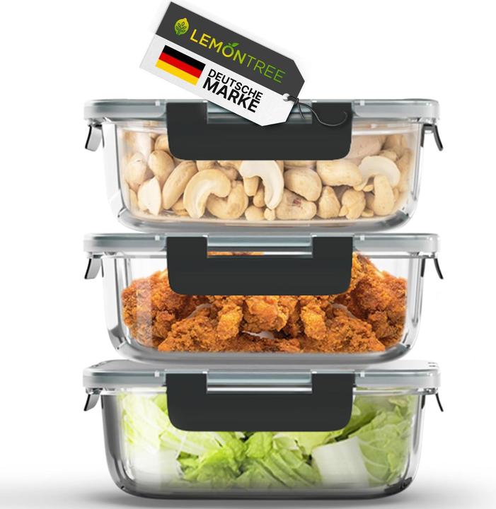 Produktbild Vorratsdosen-Set aus Glas (3-teilig, luftdicht) (0.40 l)