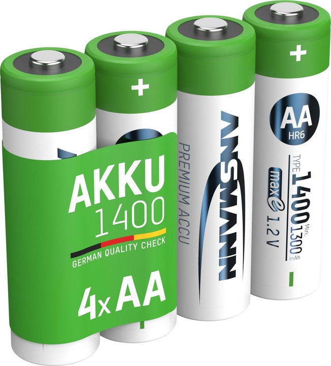 Ansmann NiMH battery Mignon AA type 1400 (min. 1300 mAh) maxE (4 pcs., AA, 1400 mAh)