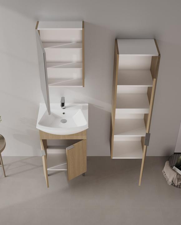 Produktbild Homitis Purus 55 Bathroom Cabinet With Sink & Mirror Set (2 Pieces)