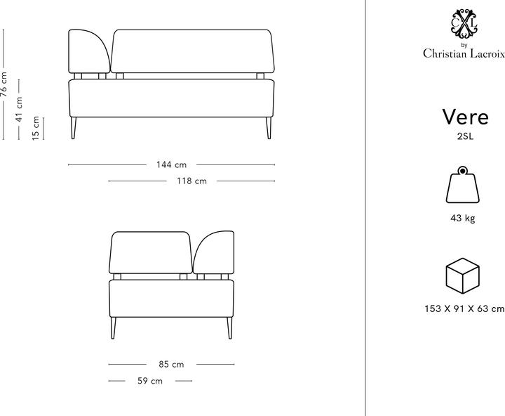 Actual product image CXL by Christian Lacroix Vere (2 person sofa, Modular sofa)