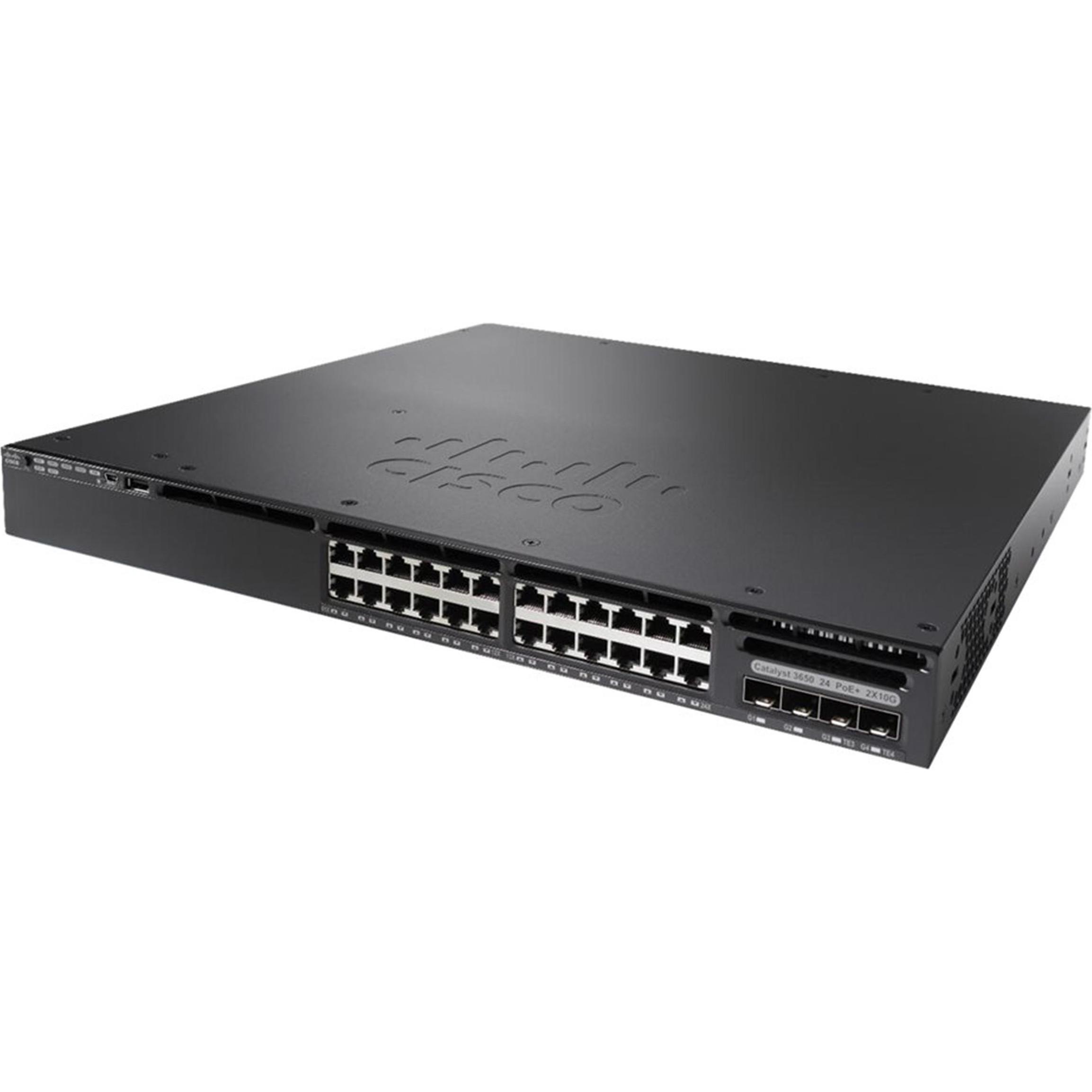 Cisco Interruttore WS-C3650-24PD-S (24 porte), Switch di rete, Nero
