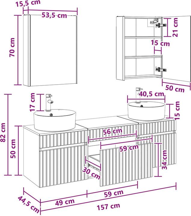 Produktbild vidaXL Badezimmerschrank-Set