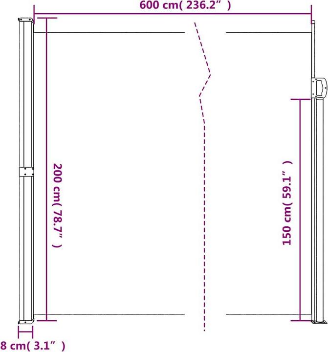 Image du produit vidaXL Store latéral extensible (6 m)