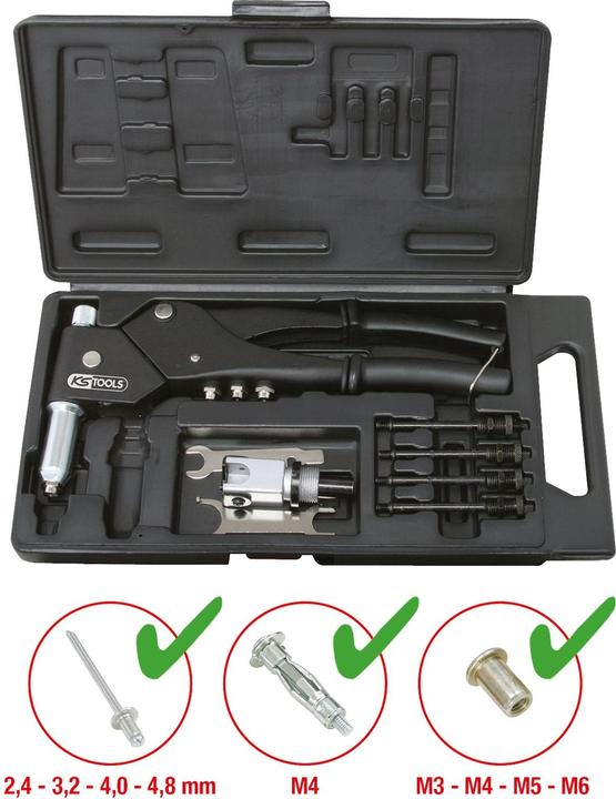 Produktbild KS Tools Universal-Handnietzangen-Satz. 10-tlg. 150.9610 (290 mm)
