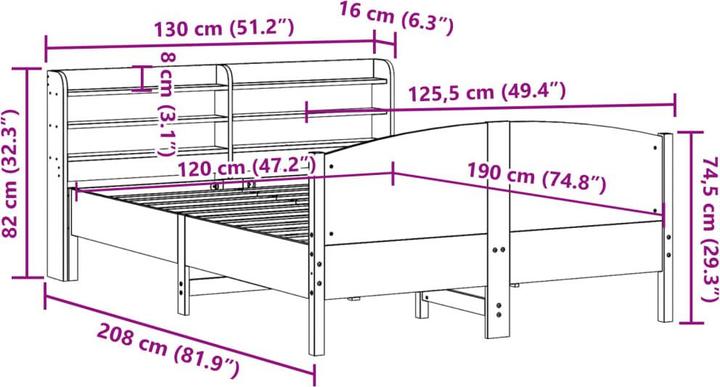 Image du produit vidaXL Bettgestell (120 x 190 cm)