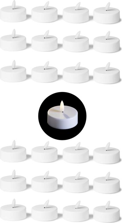 Actual product image Novaliv 24x Tealights with Timer - Warm White LED Tealight with Flame Flickering 3D - 5.8cm Diameter for (24 x)
