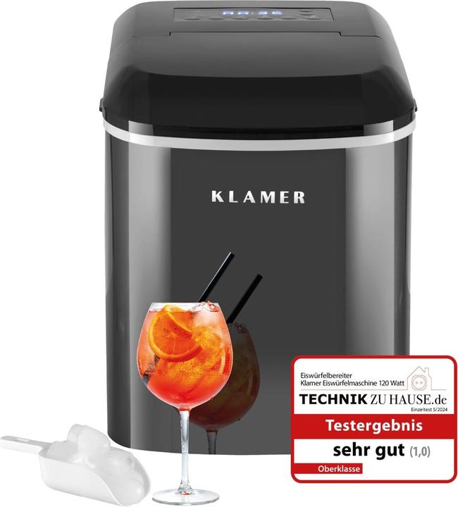KLAMER Eiswürfelmaschine 2.1 L Wassertank, 120 W Ice Maker