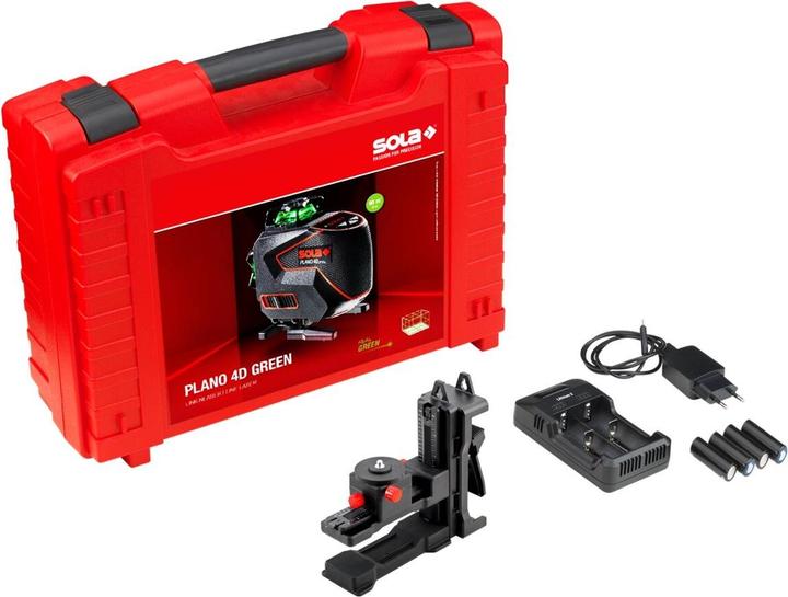 Produktbild Sola PLANO 4D GREEN 360Â° Kruislijnlaser set in koffer - Groen - 4x 30m