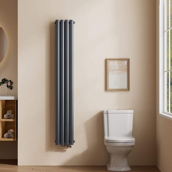 Produktbild Emke Heizkörper, Ovaler Heizkörper, Anthrazit 160x24cm 623W Doppellagig (623 W)