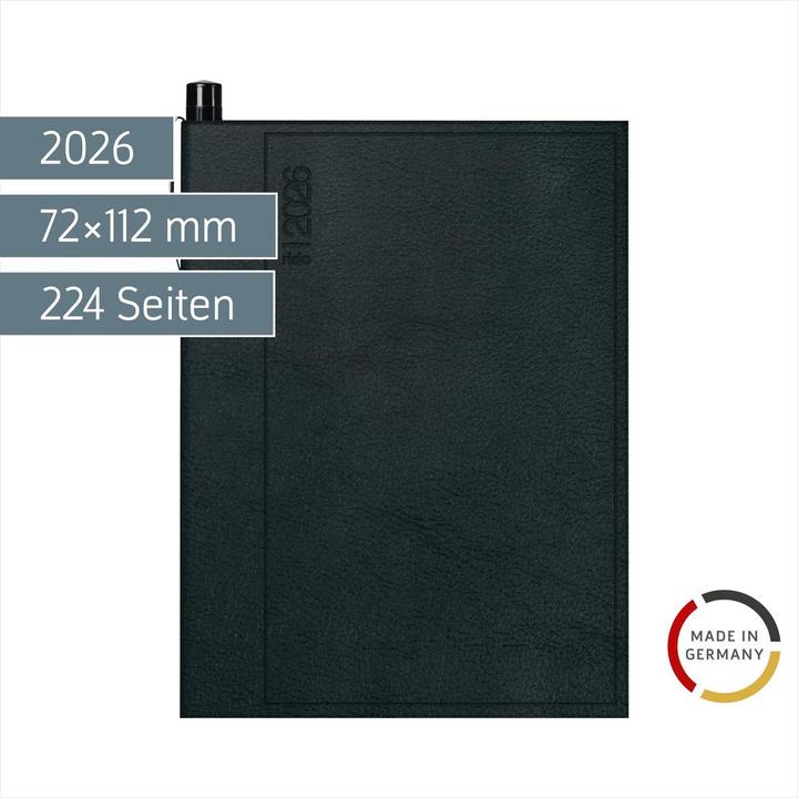 Produktbild Ridoide Partner/Industrie I 2026 701618390 1W/2S schwarz DE 7.2x11.2cm (A7, 1 Woche / 2 Seiten)