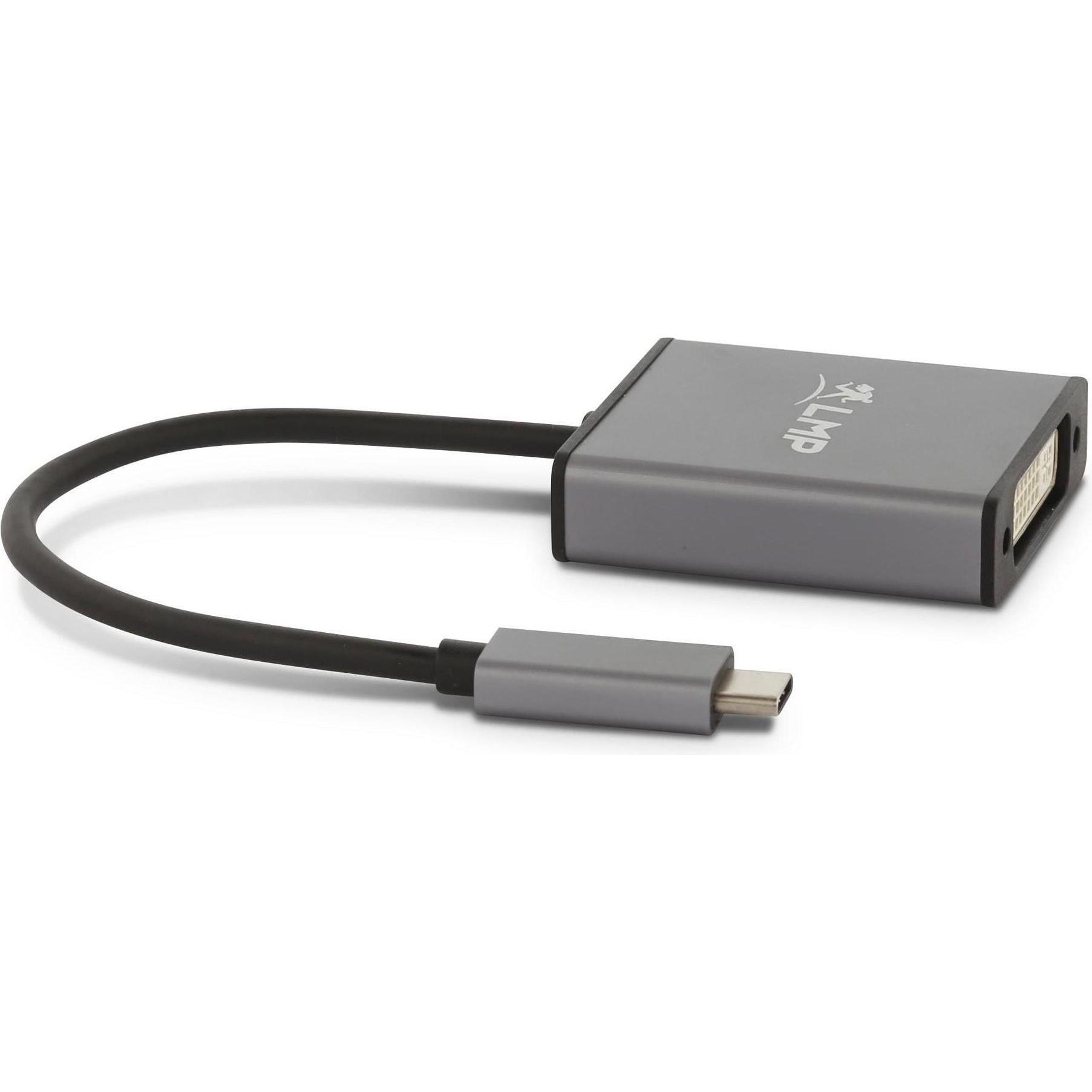 Thumbnail - LMP USB-C zu (DVI, 10 cm), Data + Video Adapter, Schwarz