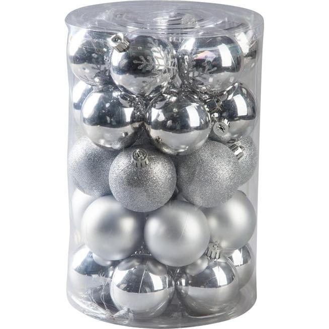 MICA Living, Christbaumschmuck, Christbaumkugeln - silber - Ø ca. 6 cm - 30 Stück (30 -teilig)