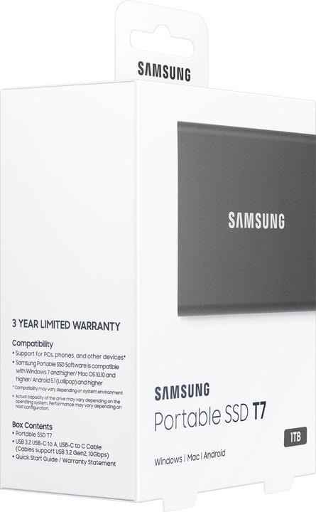 Actual product image Samsung Portable T7 Titan Grey (1000 GB)