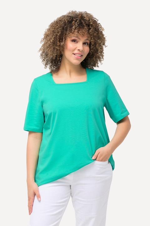 Immagine prodotto Ulla Popken T-shirt dal taglio svasato con scollo rettangolare e mezze maniche (42, 44)