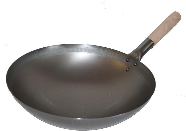 Produktbild AAF Nommel Wokpfanne mit rundem Boden (36 cm) für Gasherde (36 cm, Wok Pfanne, Carbonstahl)